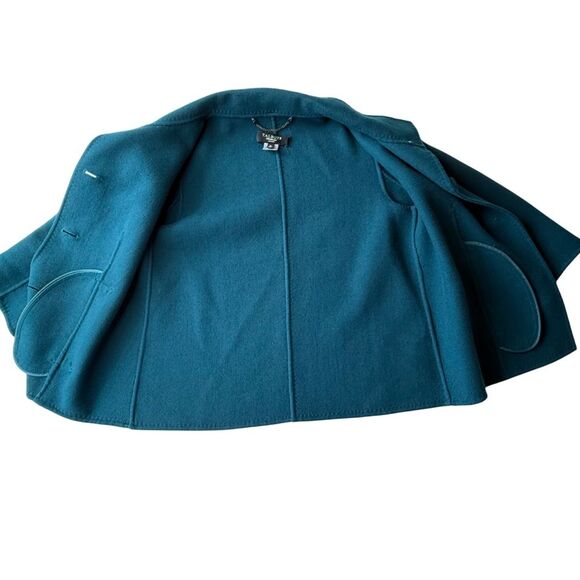 Talbots • Teal Wool Jacket Coat Blazer • Size 2 Petite • 3/4 Sleeve - Picture 6 of 13